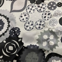 Fabric Lot 3 Yds 8 Ins 58 W Blk Gray White Abstract Polyester Apparel Fabric
