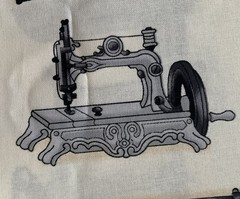 SRK “Vintage Couturier” D#14471 Sewing Machines Cotton Fabric by the HALF YARD