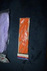 Vtg Super Tex Jumbo Loopy Chenille Lavander 3 Yrds No 903/072 & Orange Holidey