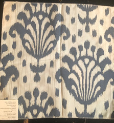 THIBAUT Thai Ikat in Navy Blue 17 1/4″ Indoor/Outdoor Fabric Sample
