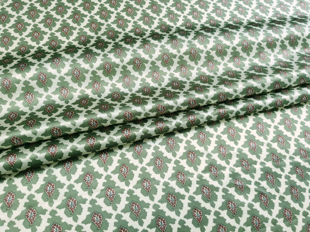 1 yard X 1.48 meter Ethnic Paisley Satin Fabric Soft Charmeuse Scarf Material