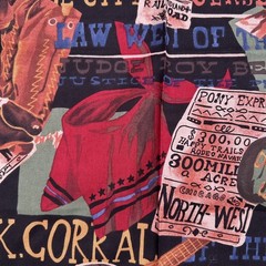 Vtg Hoffman International Fabrics High Noon Western Cowboy Cotton Fabric 1.38 Yd