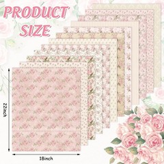 Floral Cotton Fabric Fat Quarters 18×22 Inch Quilting Squares 12 Pack