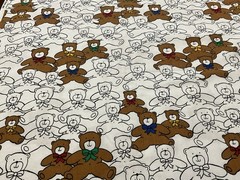 Princess Fabrics, Inc Teddy Bears with Bowties Cotton Fabric 2 Yards Pattern 480