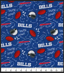 Buffalo Bills Touch Down 45″ Wide Cotton Fabric