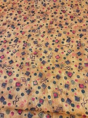 Fabric Retro Geometric Abstract Mustard Brown Multicolor 3 Yards X 56 Inch