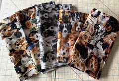 Cotton Realistic Dog Print All Over Fabric Lot 5 Pieces Quilting & Crafts – READ
