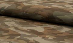 PU Leather Look Cloth Upholstery Fabric Material CAMOUFLAGE – TAUPE