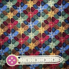 XL SCRAP 10×22” Stained Glass Cathedral Window VIP Fabric Gold Bead Multicolor