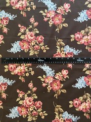 Pink Brown Floral Cotton Fabric Timeless Treasures Sewing Quilting 2.33 Yd x 45″