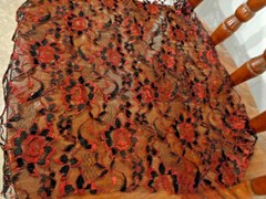 2 Pcs Black Red Lace Fabric 2 Yd with width 15 Inch & 1 1/2 Yd with 7 In width