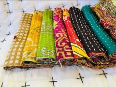 Wholesale lot Of indian vintage Kantha Fabric – 6.5 X 6.5 Square Patches, craft