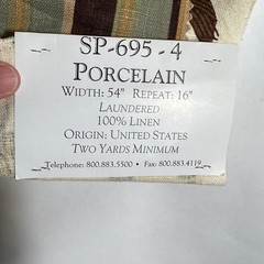 Designer Fabric Sample Dogwood Floral SP-695 Porcelain Linen Cream Brown Green