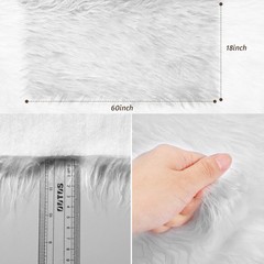 Tatuo 10 x 20 Inch White Faux Fur Fabric Halloween Fluffy 10 x 20 Inch,