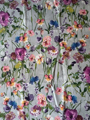 Clarke & Clarke Wild Meadow Damson Designer Fabric Remnant 24″x34″