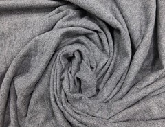 Vtg Gray Herringbone Fabric Wool Cotton Blend 3 Yards x 48″ Soft Suiting Apparel