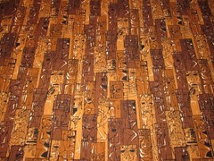 Alfred Shaheen Reproduction Tiki Fabric Hawaiian Print 2 Yards 42” Wide Cotton