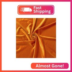 Valentina Textile Inc Stretch Velvet Fabric is 58/60″ inches Wide (1 Yard, Orang