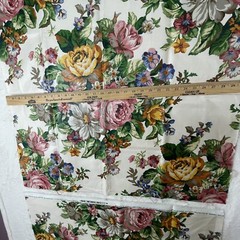Fabric Stanley King Studios Screen Print Teflon Finish Floral 2 Pieces
