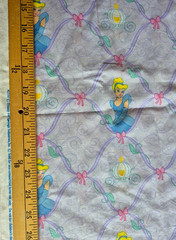 DISNEY CINDERELLA PRINT COTTON BLEND FABRIC 17X43 INCHES VINTAGE