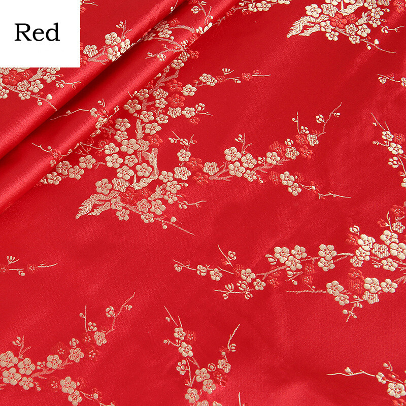 Chinese Traditional Blossom Brocade Cheongsam Dress Fabric Floral Embroidered
