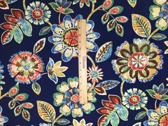 RICHLOOM DAELYN NAVY BLUE ABSTRACT FLORAL OUTDOOR MULTIUSE FABRIC BY YARD 54″W