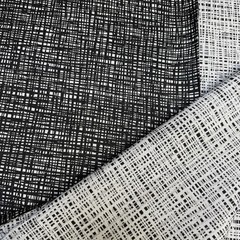 Fabric By The Yard Black And White Abstract Crosshatch Polyester Upholstery