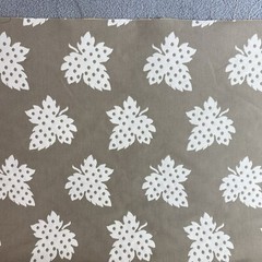 Grape Leaves Floral Double Sided Reversible Beige Cream Garden Upholstery 3 yd