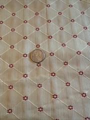 VTG NOS Damask Upholstery Fabric Gold Burgundy Red Stripe Jacquard 1 Yd X 56”