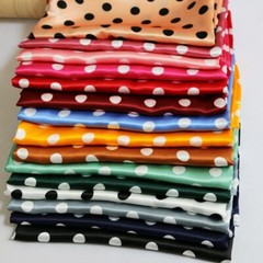 1Yard X 1.48Meter Polka Dots Fabric Satin Charmeuse Soft Lining Scarf Diy Tissu