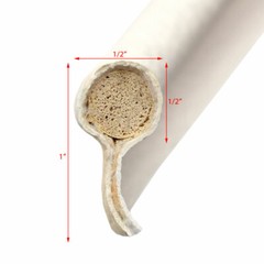Cobalt Boat Puff Cord Welting | Pebble Off White 1 x 1/2 Inch (YD)