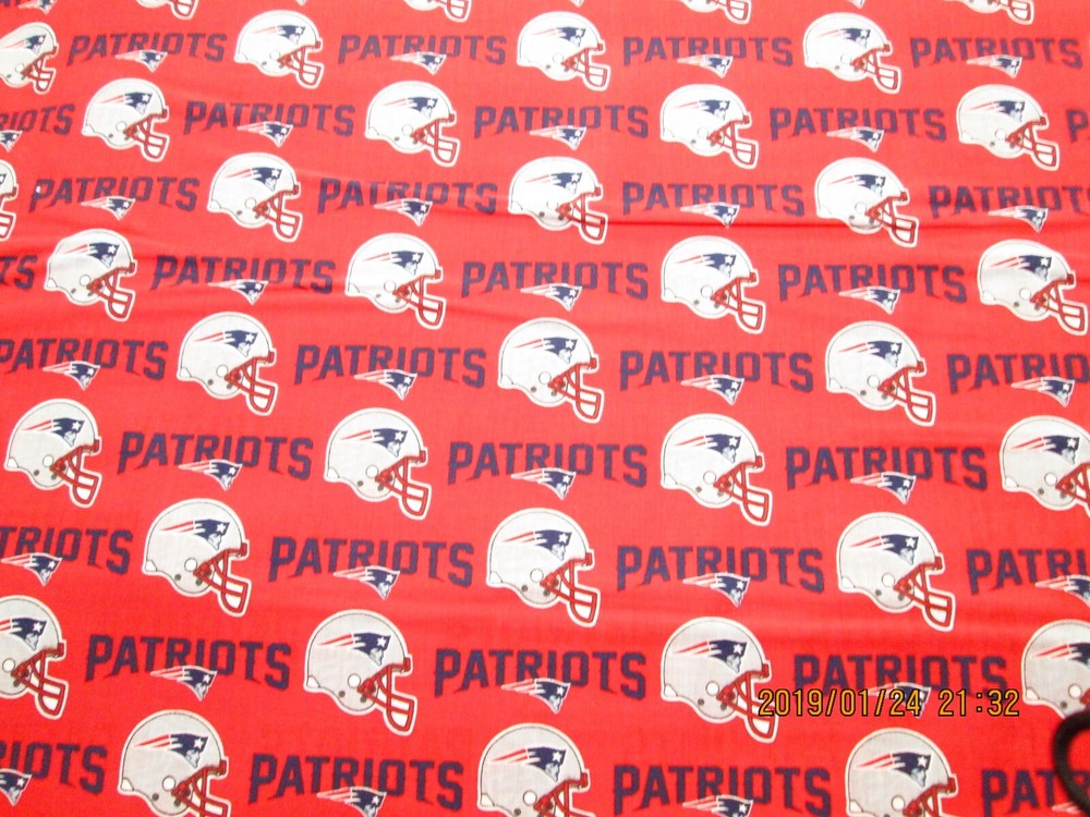 NEW ENGLAND PATRIOTS BRAND NEW DESIGN COLORS 58″ WIDE 1 YARD PIECE 100% COTTON