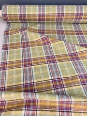 100% Wool British Tartan – Mauve & Olive – Midweight Jacket / Upholstery Fabric