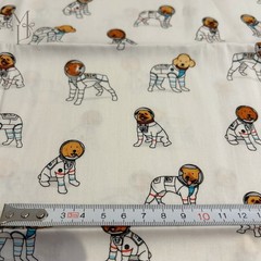 Sevenberry Dog Fabric Set of 3 Japanese Cotton Astronaut Surfing Festival 50cm
