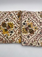 Vintage Cotton Fabric Bundle 5.5 Yards Leaf Floral Table Linen Sewing Lot