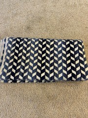 Schumacher Chevron Strie Velvet Fabric Lapis Blue Silver Upholstery 2 Yards
