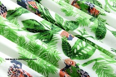5 Yard Hand Block Print Handmade Cotton Indian Green Owl Bird Print Fabric Craft