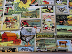 Kate Ward Thacker Next Day Art Fabric Novelty Niche Farmland 2 Yds 20″ x 40″ W
