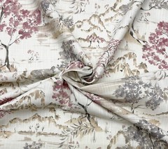 COVINGTON HIKARU DUSTY ROSE PINK ASIAN TREE TOILE MULTIUSE FABRIC BY YARD 54″W
