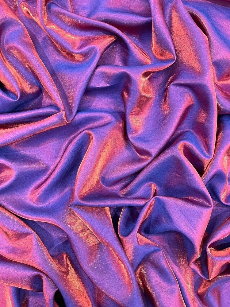 Iridescent Liquid Dupioni Fabric 58″ Wide Lightweight Material Royal Burgundy
