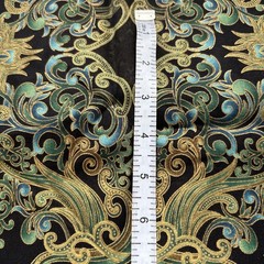 Paula Nadelstern Opulence Benartex Black Gold Turquoise Cotton Quilting Fabric