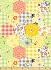 Susybee SWEET BEES Honeycomb Patchwork Quilt Fabric ~Sold by 1/2 yd #SB20363-100