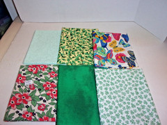 VINT/NEW (6) SHADES OF GREEN FQ’S Cotton/Quilt/Sew/Craft Fabric18 X 22 LT135