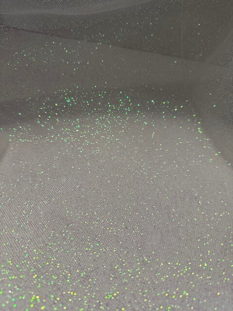 White glitter Tulle fabric for Weddings Shower