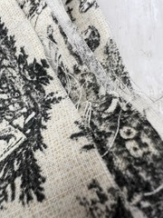 Fabric Cotton Green Toile Landscape 2.33 Yard 44″ Wide Quilt Sew Unbranded VTG