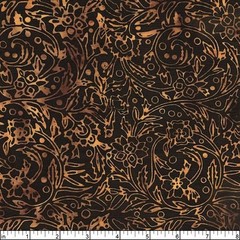 Island Batik – Kings Castle – Outline Vine – Black Slate, Fabric by the Yard