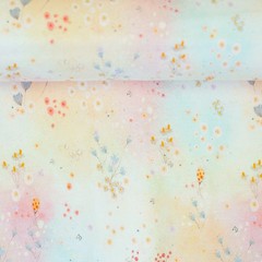 1M X 1.50M Cotton Jersey Nils Flower Meadow Apricot Digital Print