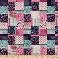 Stof of France Couture Patch Blue Cotton Quilting Fabric By The Yard