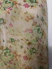 100% Silk Vibrant Multi Color Floral Lurex Chiffon Fabric 2 Yds Long 46 ” Wide