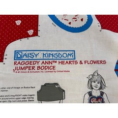 Vintage Daisy Kingdom Raggedy Ann Hearts & Flowers Jumper Bodice Fabric 4385